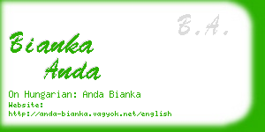 bianka anda business card